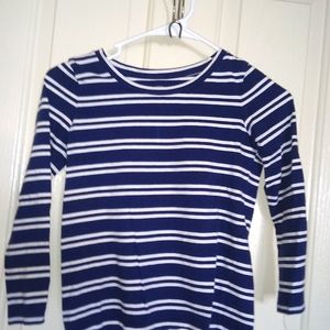 Old Navy Striped Navy Blue Long Sleeve
